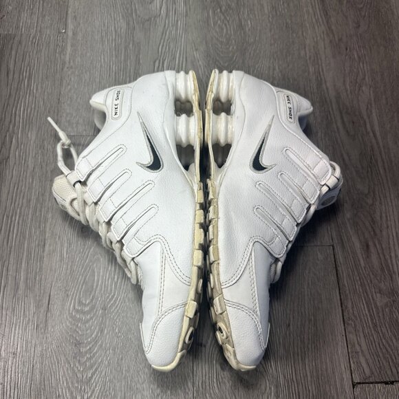 Nike Shox NZ 2019 White Leather Black Swoosh Sneakers 501524-106 Men 8.5/ 10 W main image 7